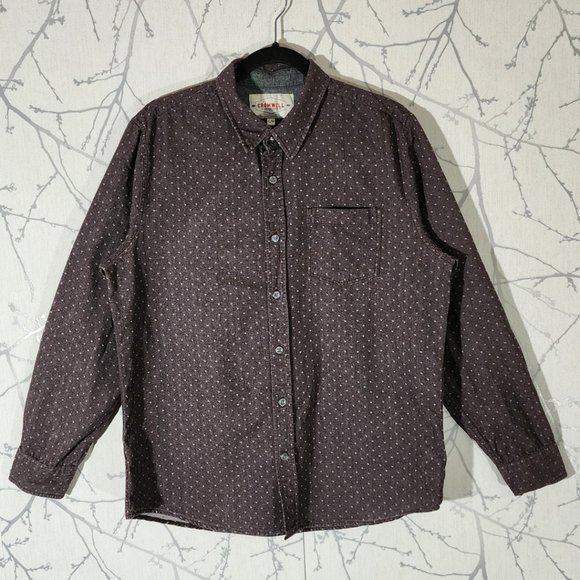Cromwell Dark Purple Dotted Button Front Shirt - Picture 1 of 4